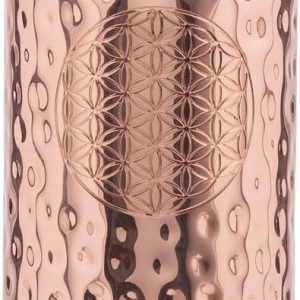 Kupferflasche Blume des Lebens – handgefertigt aus reinem Kupfer