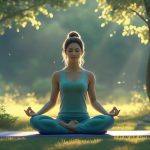Eine Frau, die Yoga praktiziert.