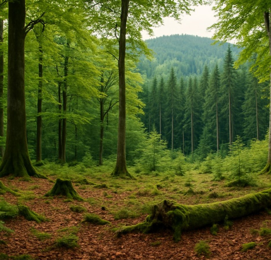 Alte Buchenwälder mit Übergang zu Nadelholzforsten